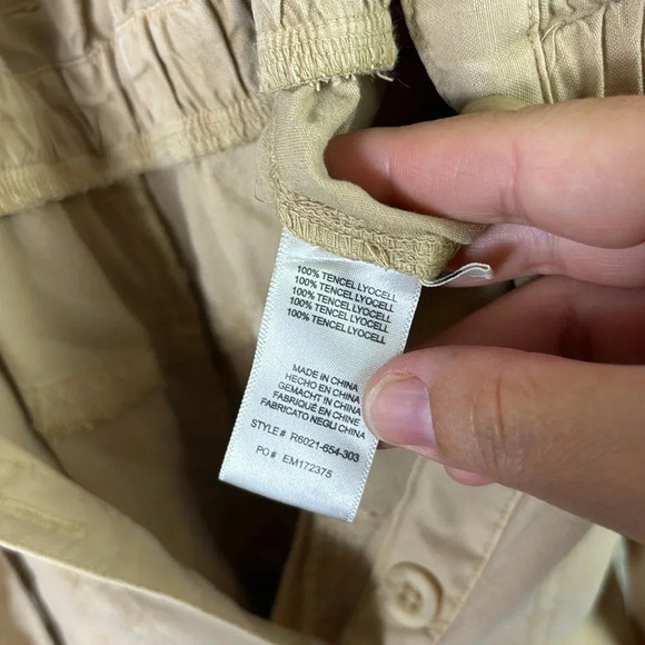 Cloth & Stone Anthropologie Utility Romper Beige Sleeveless with sash Size XS - Picture 9 of 16